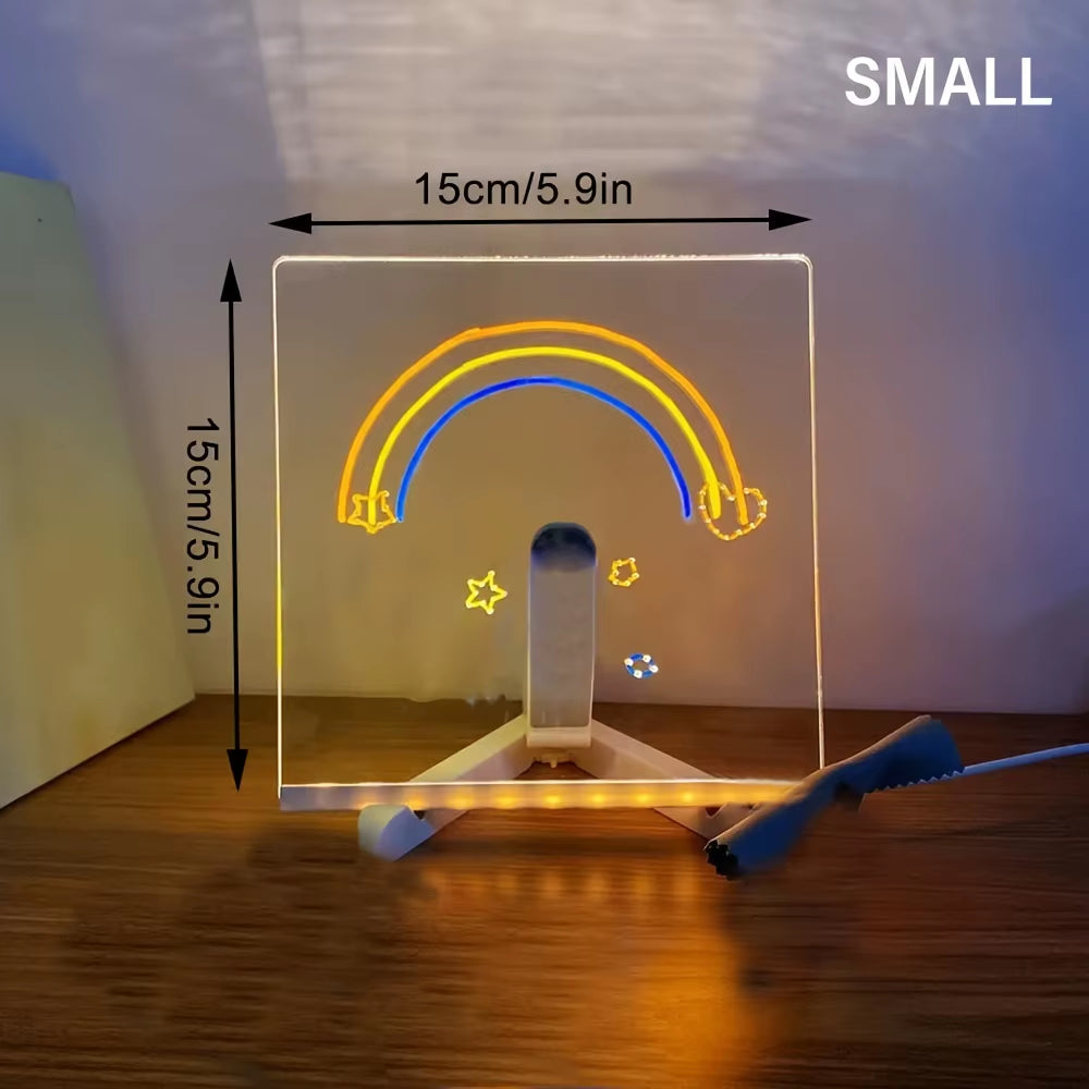 Brighten Up Your Space with the Colorful LED Note Board Night Light - Creative DIY Acrylic Message Board with 7 Erasable Pens for Kids' Birthday and Holiday Gifts