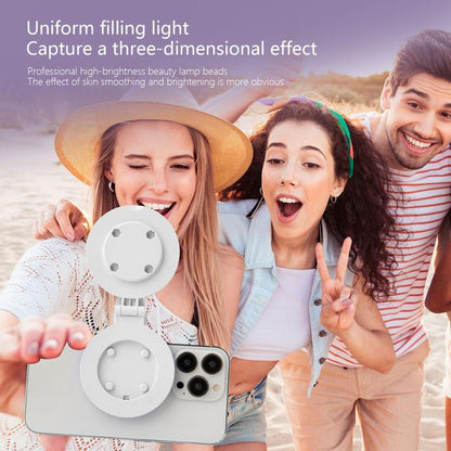 Illuminate Your Beauty: Ultimate 360° LED Ring Light with Mirror & Phone Holder - The Perfect 3-in-1 Rechargeable Makeup Light for Flawless Selfies, Live Streaming, and Video Calls - Portable, Foldable, and Adjustable for All Occasions!