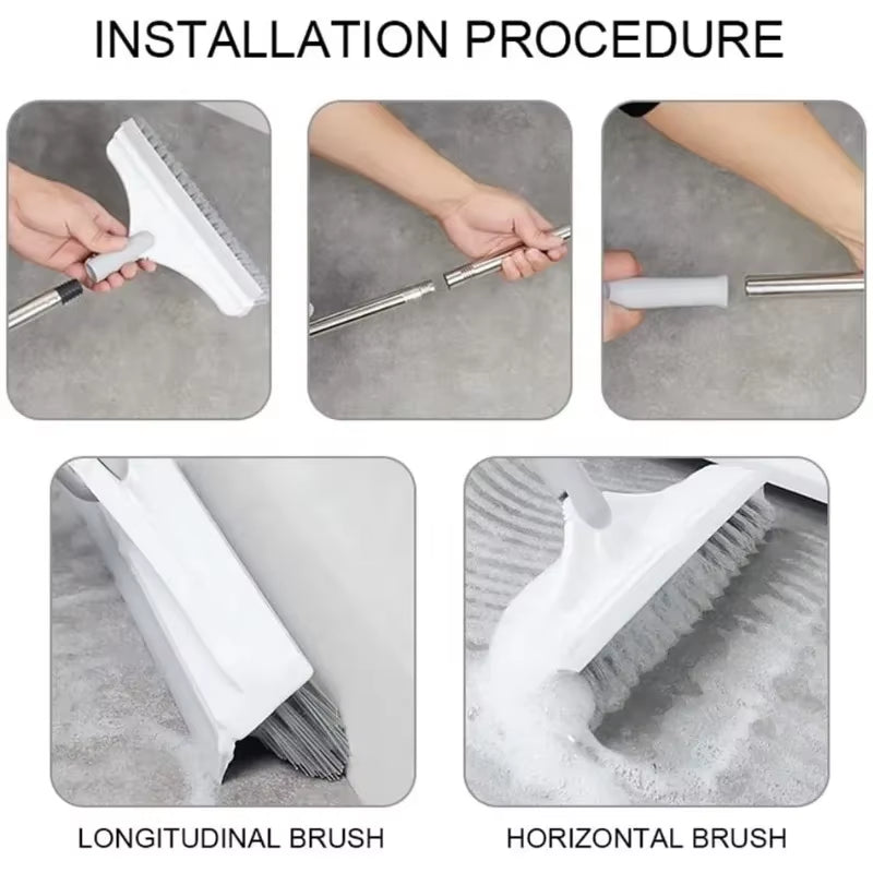 Transform Your Cleaning Routine with the 2-in-1 Floor Scrub Brush - Effortless Cleaning for Tiles and Kitchens!