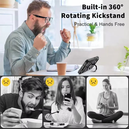 Ultimate Heavy-Duty Military-Grade iPhone Case with Magnetic Kickstand - Stylish Wallet Protection for iPhone 13/14/15/16/17 Pro Max