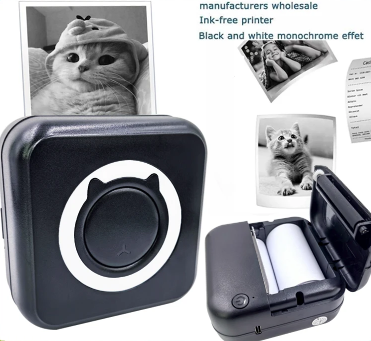 Compact and Versatile Mini Thermal Printer - Perfect for Photos and Labels with Wireless Bluetooth Connectivity for Android and iOS
