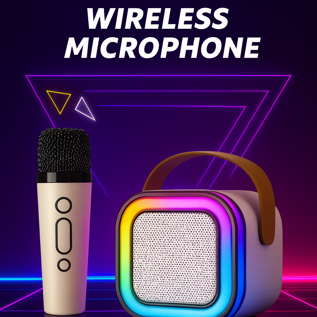 Unleash the Fun with the K12 Portable Bluetooth Karaoke Machine - Complete with PA Speaker System and Wireless Microphones for Ultimate Home Entertainment!