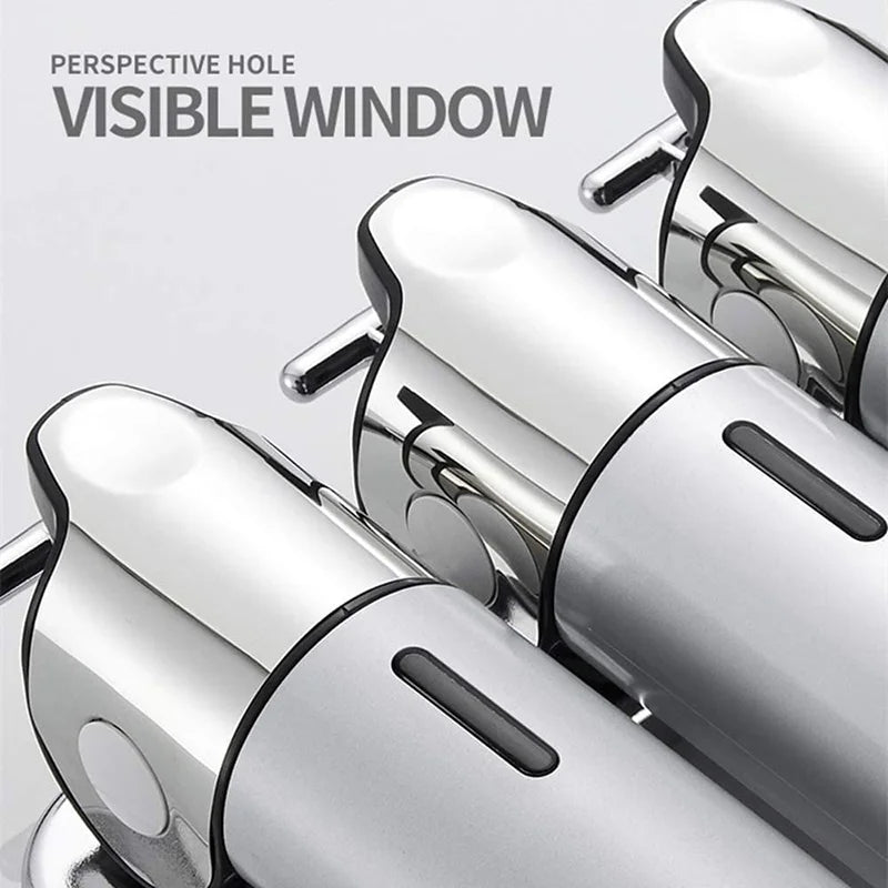 Elevate Your Bathroom with Our Stylish Wall-Mount Soap Dispenser – Available in Single, Double, or Triple 500ml Options for Soap, Shampoo, and Gel