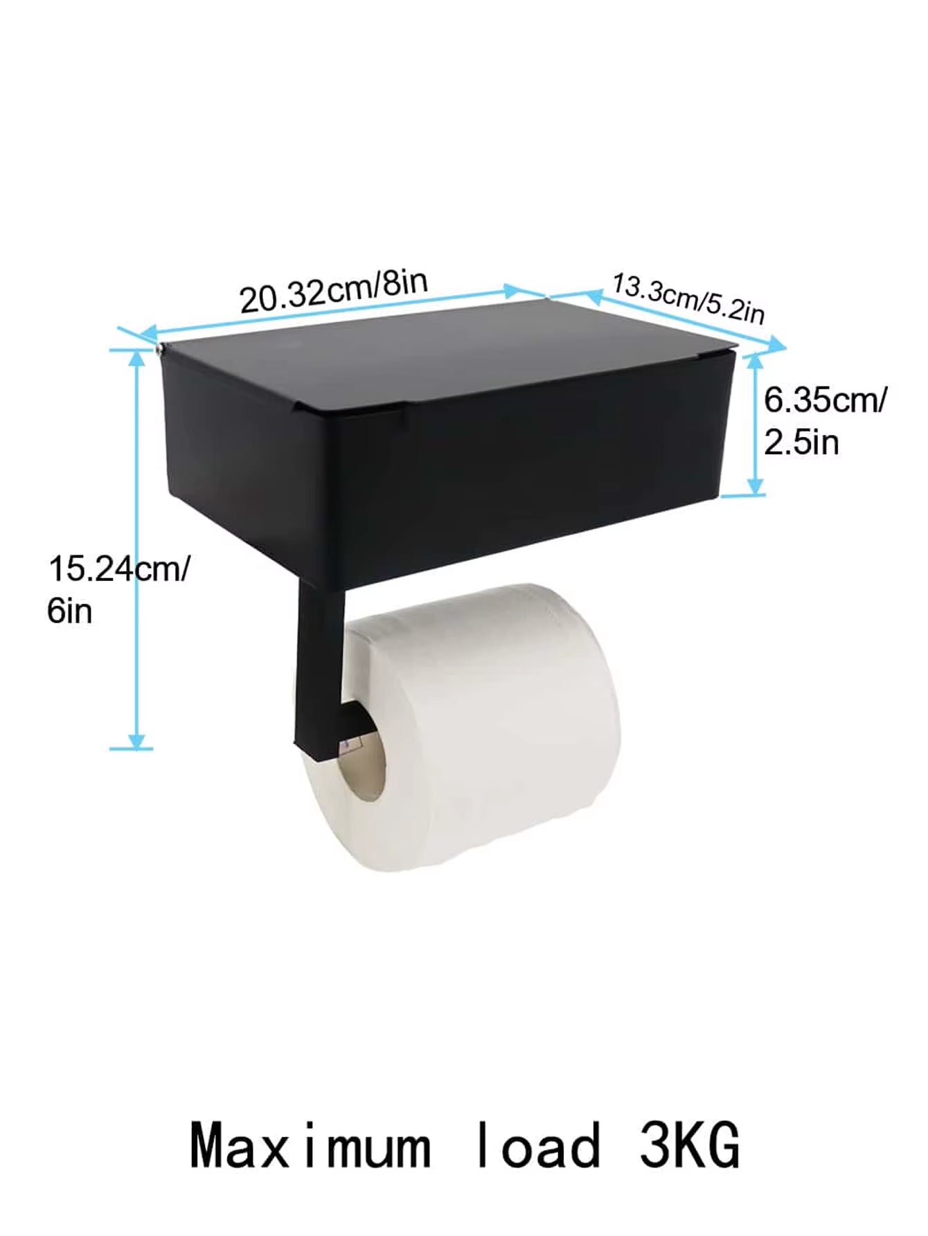 Upgrade Your Bathroom with a Chic Black Iron Wall-Mounted Toilet Paper and Wet Wipes Holder – Stylish Storage Solution!