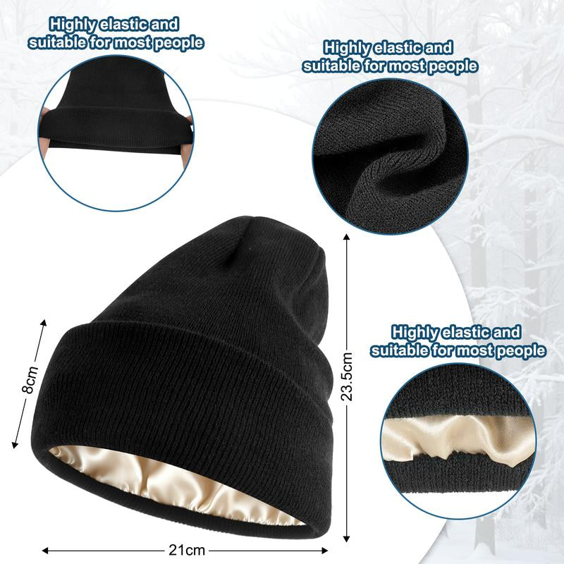 Get Cozy with Viyawise: Buy 1 Ultra Soft Satin Lined Beanie Hat, Get 1 Free Neck Gaiter – Perfect for Style, Comfort, and Outdoor Adventures!