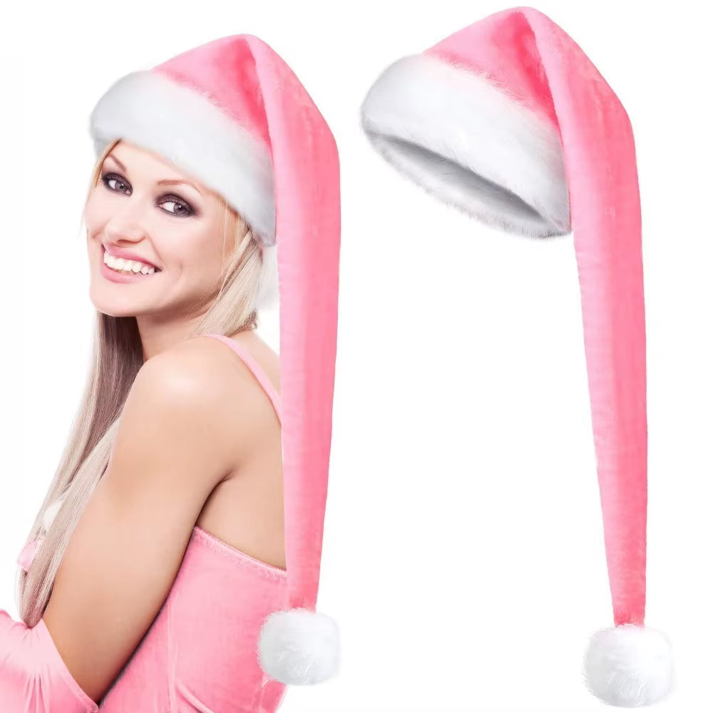 Cozy Extra Long Santa Hats for Kids and Adults - Soft, Plush, and Perfect for Holiday Cheer!