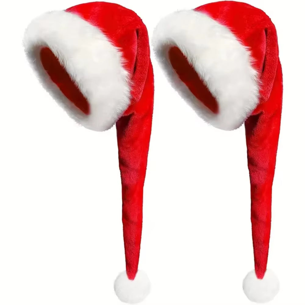 Cozy Extra Long Santa Hats for Kids and Adults - Soft, Plush, and Perfect for Holiday Cheer!