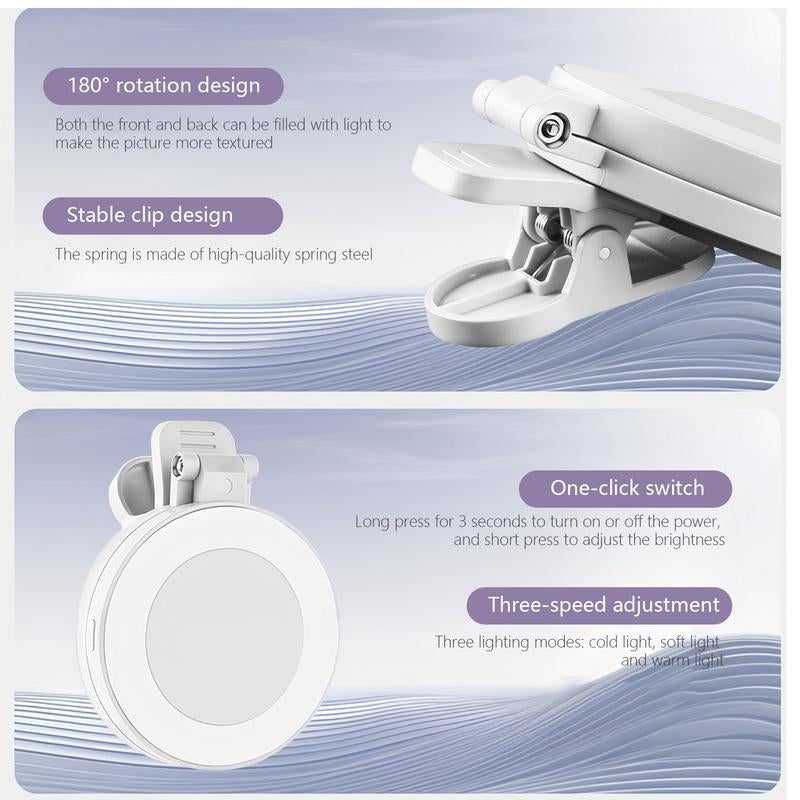 Illuminate Your Beauty: Ultimate 360° LED Ring Light with Mirror & Phone Holder - The Perfect 3-in-1 Rechargeable Makeup Light for Flawless Selfies, Live Streaming, and Video Calls - Portable, Foldable, and Adjustable for All Occasions!