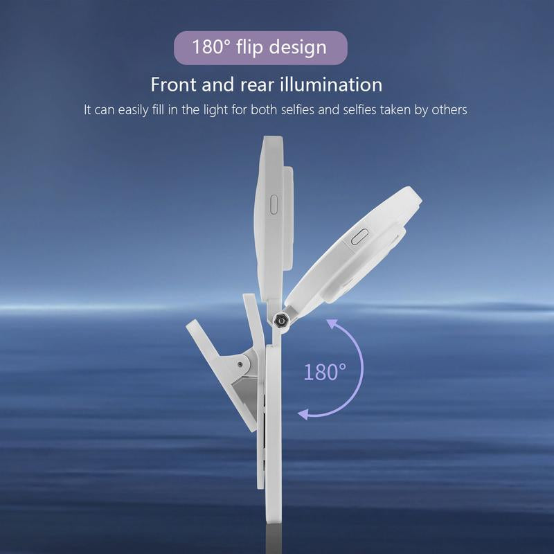 Illuminate Your Beauty: Ultimate 360° LED Ring Light with Mirror & Phone Holder - The Perfect 3-in-1 Rechargeable Makeup Light for Flawless Selfies, Live Streaming, and Video Calls - Portable, Foldable, and Adjustable for All Occasions!