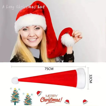 Cozy Extra Long Santa Hats for Kids and Adults - Soft, Plush, and Perfect for Holiday Cheer!