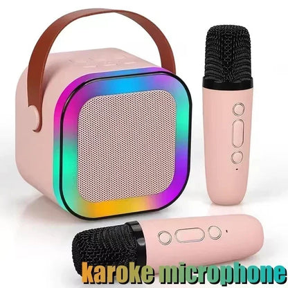Unleash the Fun with the K12 Portable Bluetooth Karaoke Machine - Complete with PA Speaker System and Wireless Microphones for Ultimate Home Entertainment!