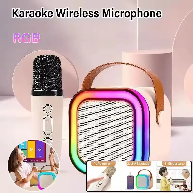 Unleash the Fun with the K12 Portable Bluetooth Karaoke Machine - Complete with PA Speaker System and Wireless Microphones for Ultimate Home Entertainment!