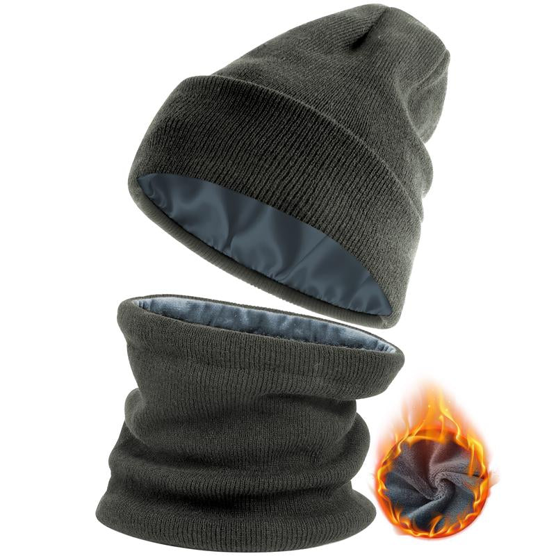 Get Cozy with Viyawise: Buy 1 Ultra Soft Satin Lined Beanie Hat, Get 1 Free Neck Gaiter – Perfect for Style, Comfort, and Outdoor Adventures!