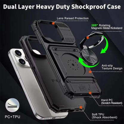 Ultimate Heavy-Duty Military-Grade iPhone Case with Magnetic Kickstand - Stylish Wallet Protection for iPhone 13/14/15/16/17 Pro Max