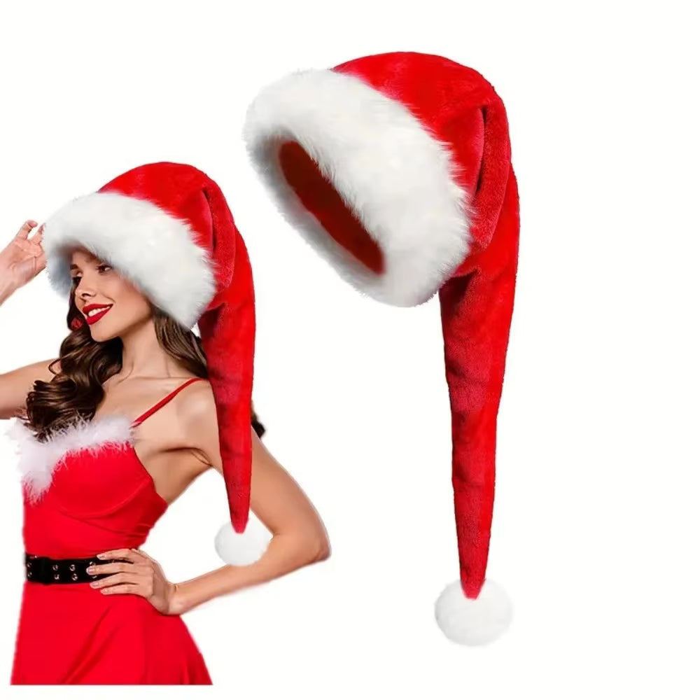 Cozy Extra Long Santa Hats for Kids and Adults - Soft, Plush, and Perfect for Holiday Cheer!